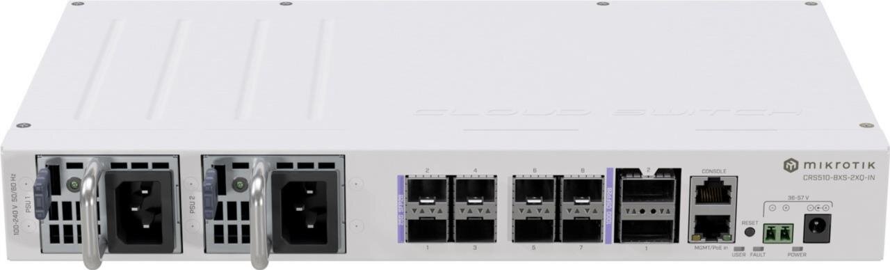 Cloud Router Switch, 4x 100GB QSFP28, PoE in, 2 redundante Netzteile