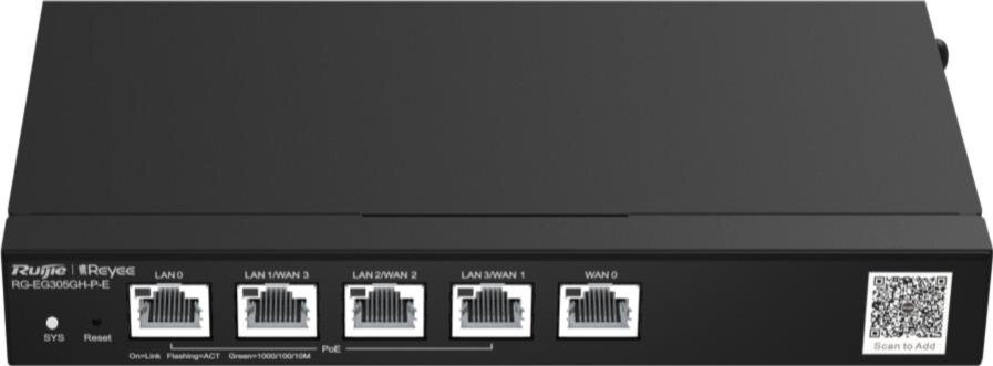 Reyee 5-Port High-Performance Cloud Managed PoE Office Router, 5x Gbit, 4x PoE