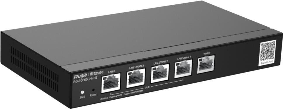 Reyee 5-Port High-Performance Cloud Managed PoE Office Router, 5x Gbit, 4x PoE