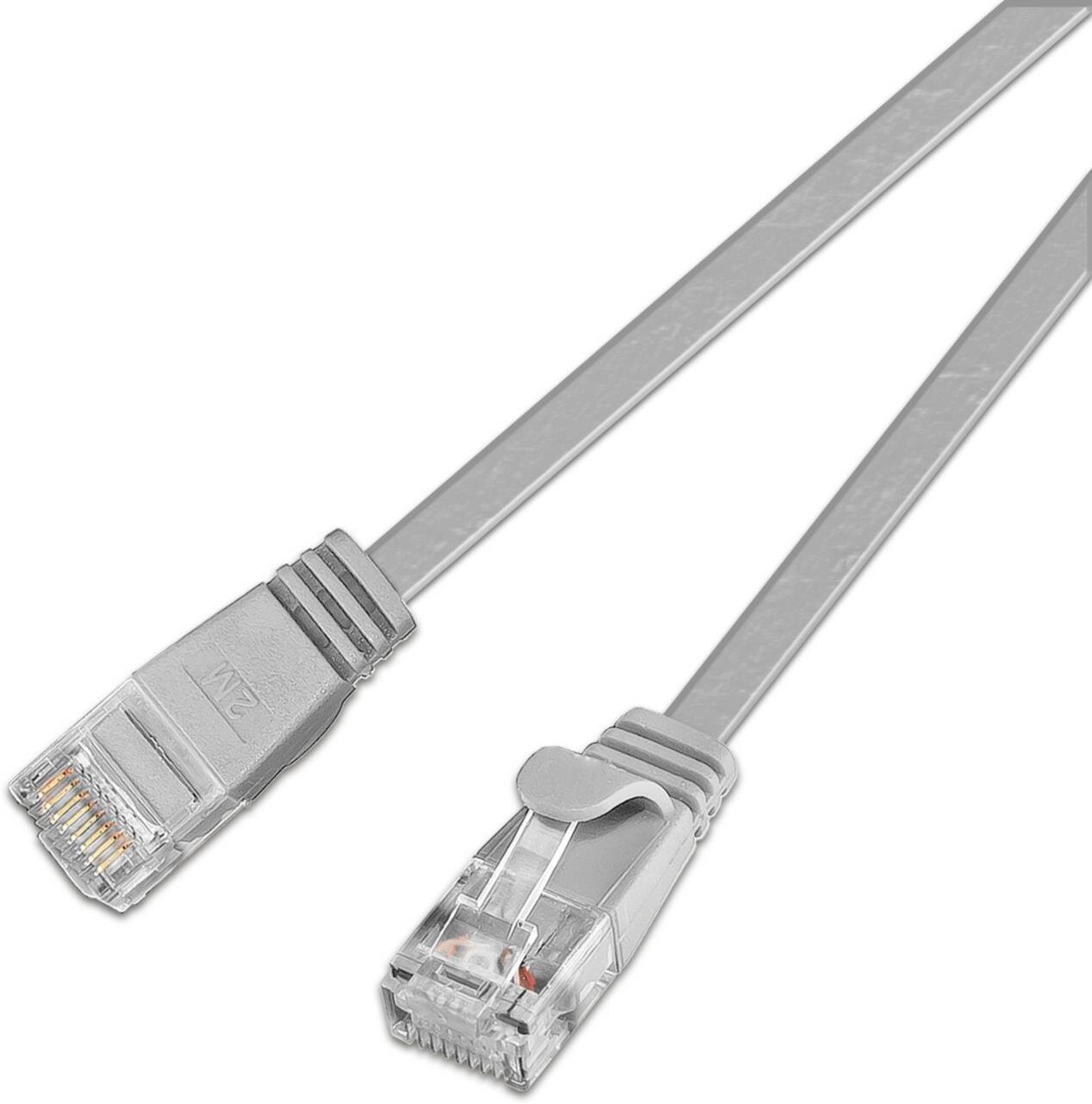 KAT6 Slimpatchkabel, U/UTP, flach, grau 