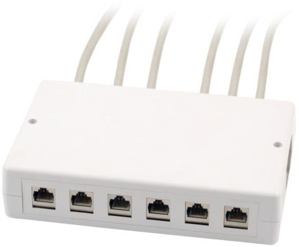2x 6-Port Aufputzbox für Keystone Module, grau, Kunststoff
