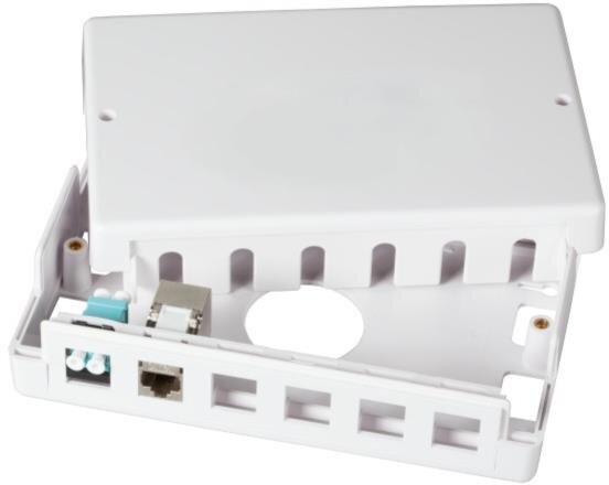 2x 6-Port Aufputzbox für Keystone Module, grau, Kunststoff