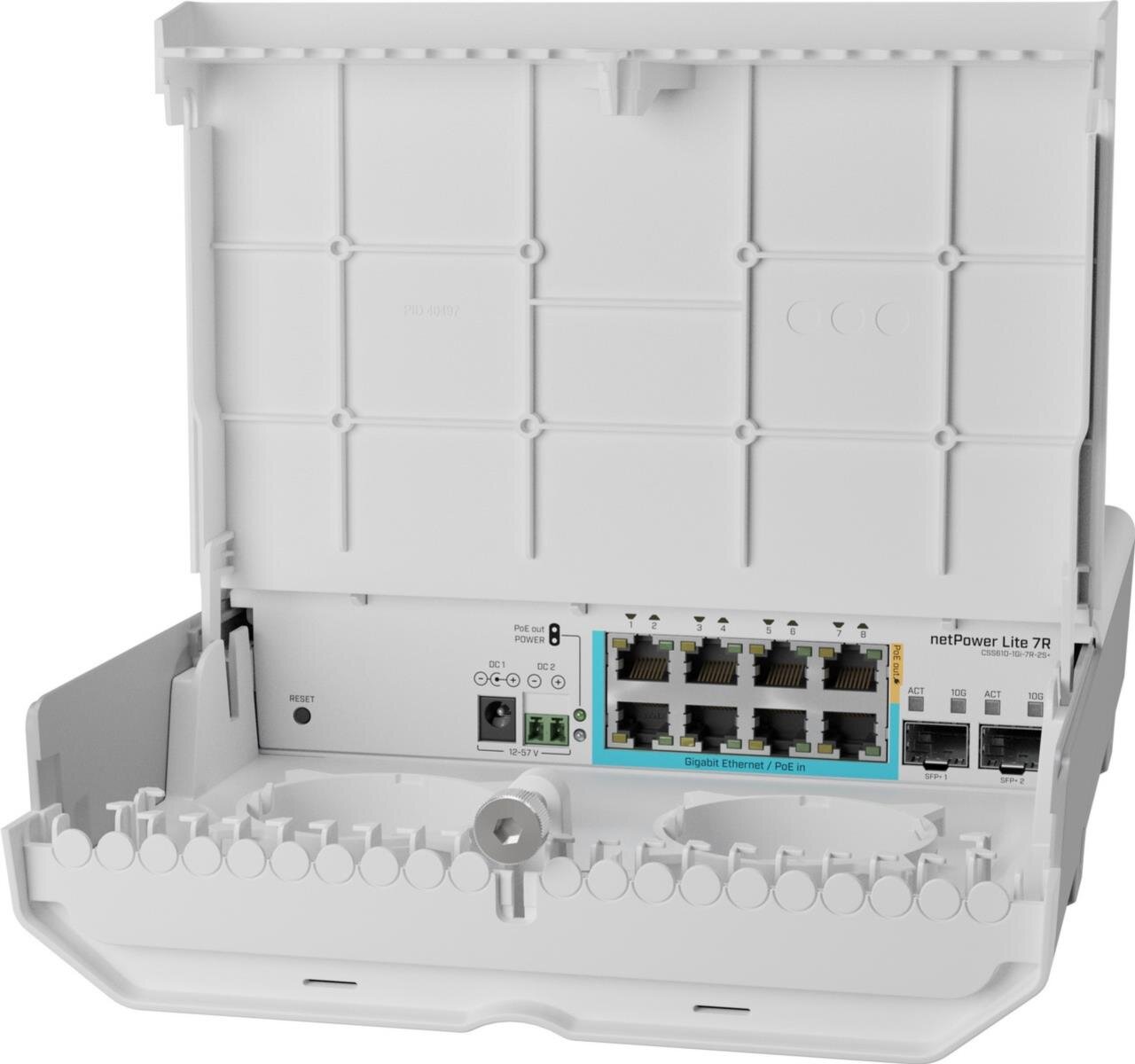 netPower Lite 7R 8-Port Outdoor Switch, 7x Reverse PoE Ports, 2x SFP+