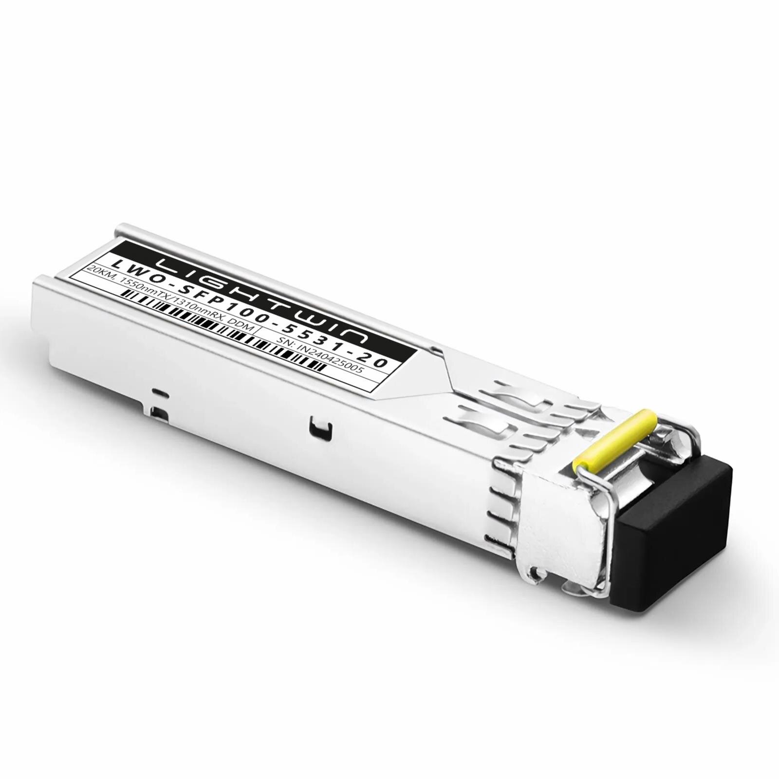 155 Mbps SFP BIDI, 1550nmTX/1310nmRX, 20km, DDM, LC-Simplex, Singlemode