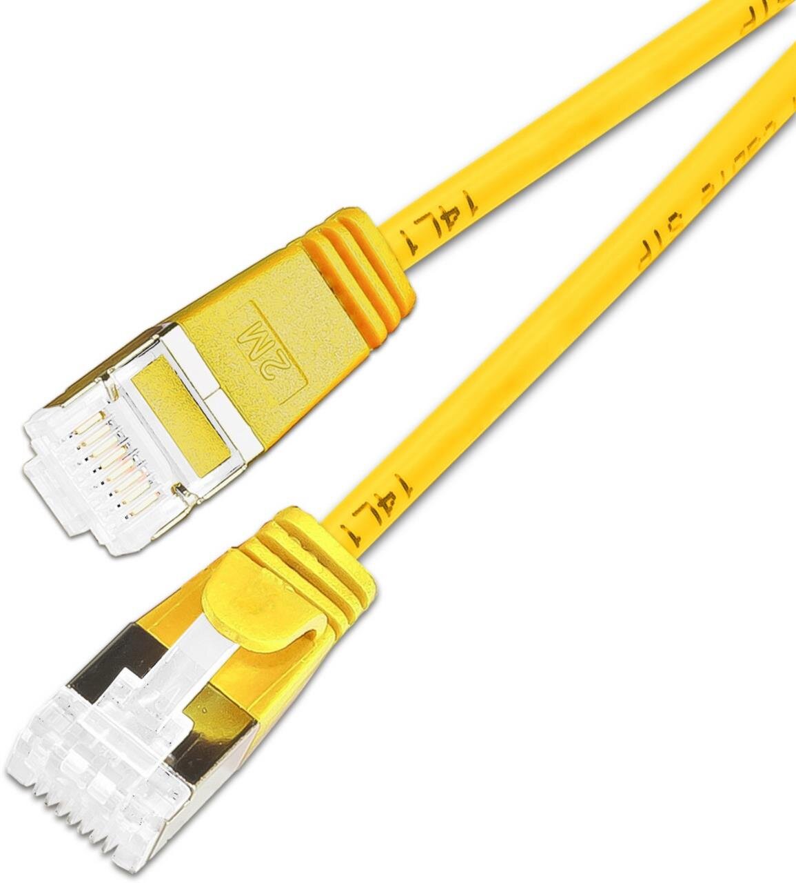 KAT6A 10 Gigabit Lightpatchkabel, 1,0m, U/FTP, Ø 3,8mm, gelb, 90-Pack