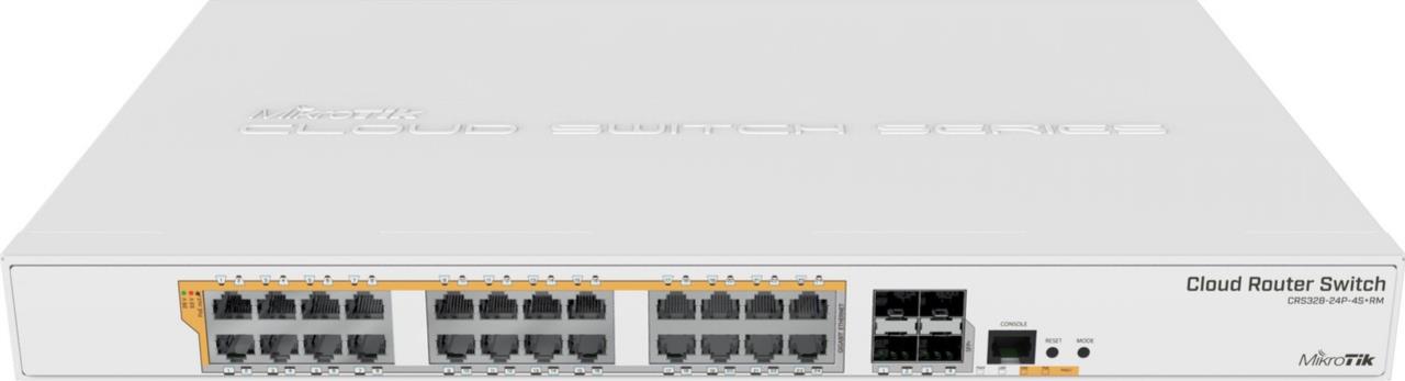 CRS328-24P-4S+RM Cloud Router Switch mit Marvell 98DX3236A1, 24x Gbit, 4x SFP+