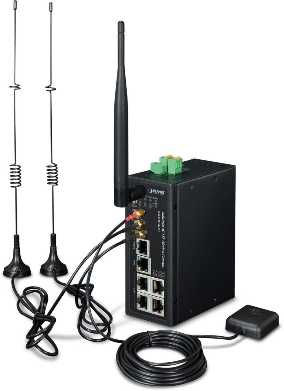 Industrial 4G LTE Cellular Wireless Gateway with 5-Port 10/100/1000T, GPS 