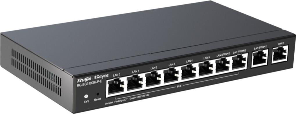 Reyee 10-Port High-Performance Cloud Managed PoE Office Router, 10x Gbit, PoE