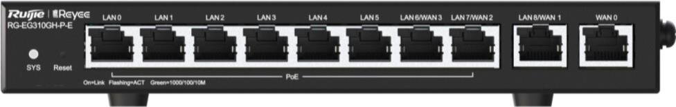 Reyee 10-Port High-Performance Cloud Managed PoE Office Router, 10x Gbit, PoE