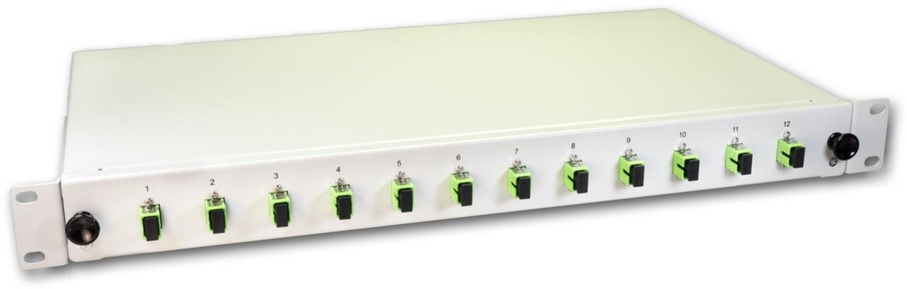 LWL Spleissbox, 12 Fasern, 12x SC/APC Singlemode, 9/125µm OS2 G657.A1 Pigtail