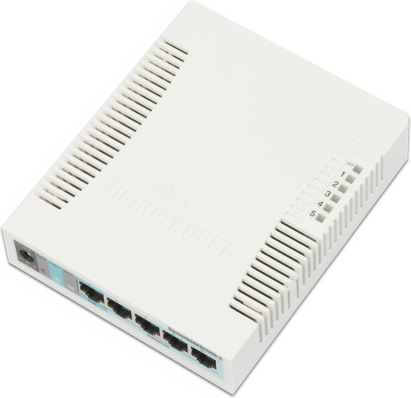 RB260GS 5-port Gigabit Smart Switch, 1x SFP, PoE, SwOS