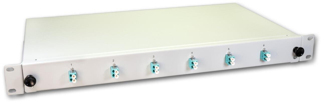 LWL Spleissbox, 12 Fasern, 6x DLC Multimode, 50/125µm OM3 Pigtail