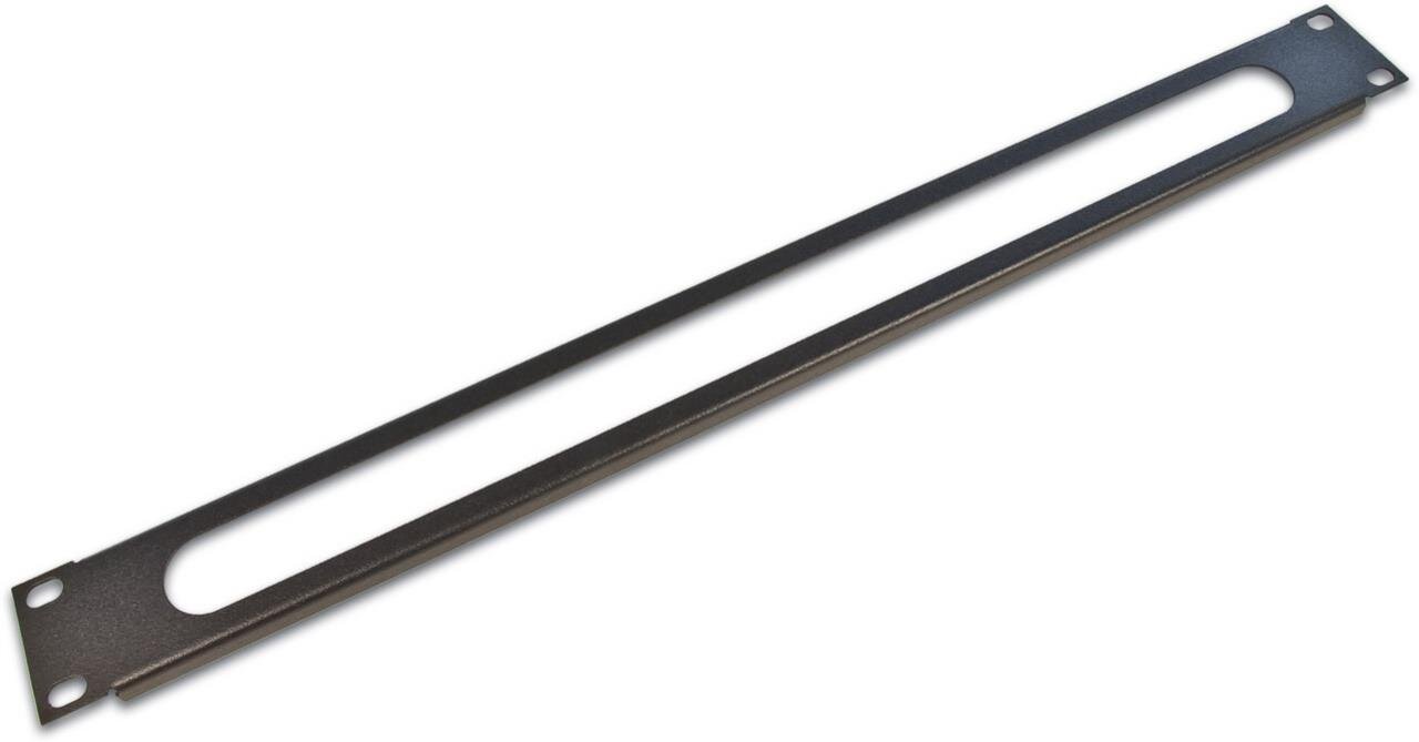 19'' Kabeldurchführungspanel ohne Bürste, schwarz RAL9005 