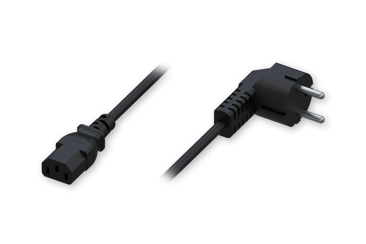 Stromkabel, EU, Type F (Schuko) Stecker auf C13 Stecker