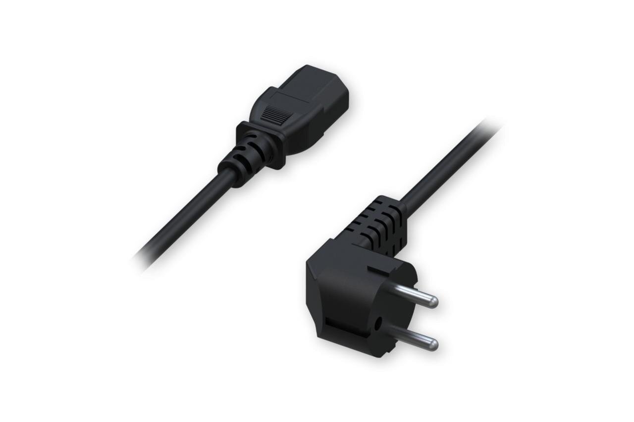 Stromkabel, EU, Type F (Schuko) Stecker auf C13 Stecker