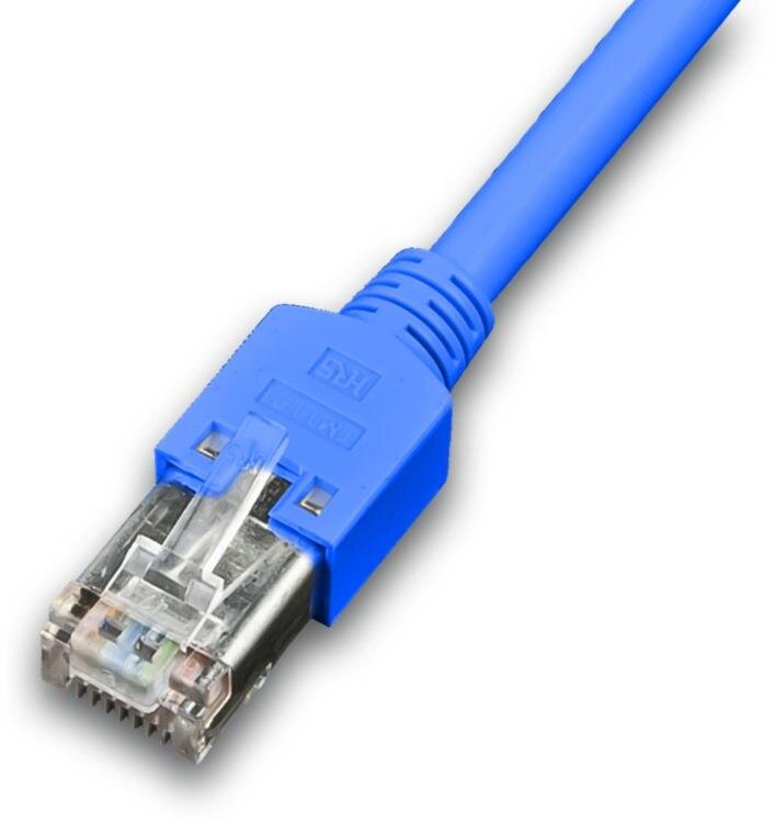 KAT5E HQ Patchkabel, DRAKA 100MHz, Hirose TM11, LSOH, blau