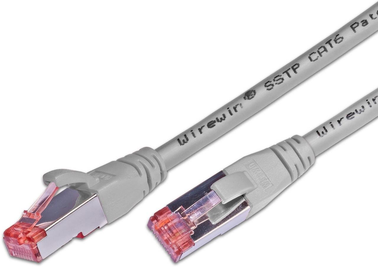 KAT6 Patchkabel, S/FTP, LSOH, Lifetime Warranty, grau 