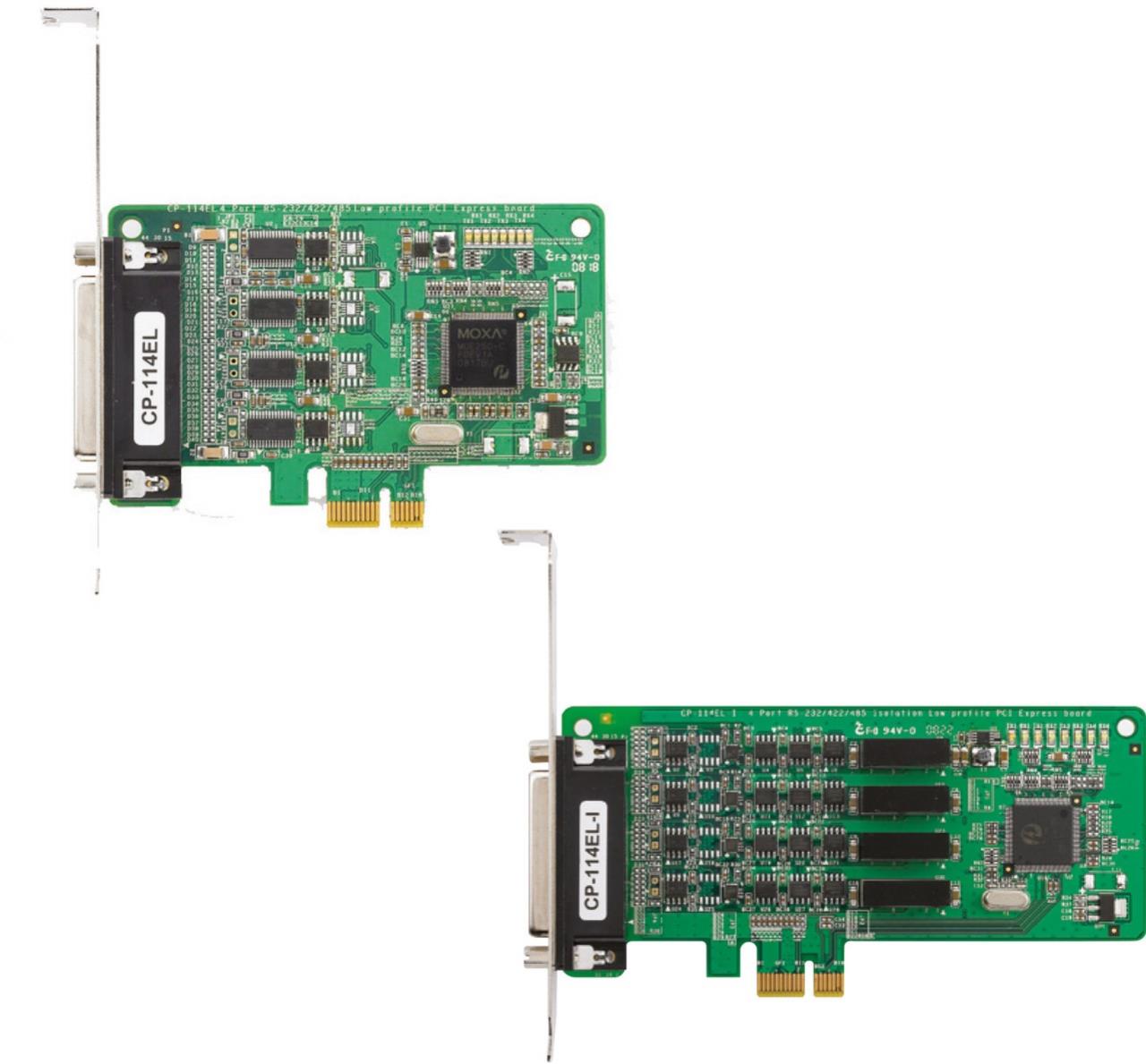 4-Port RS-232/422/485 PCI Express Boards, Low Profile