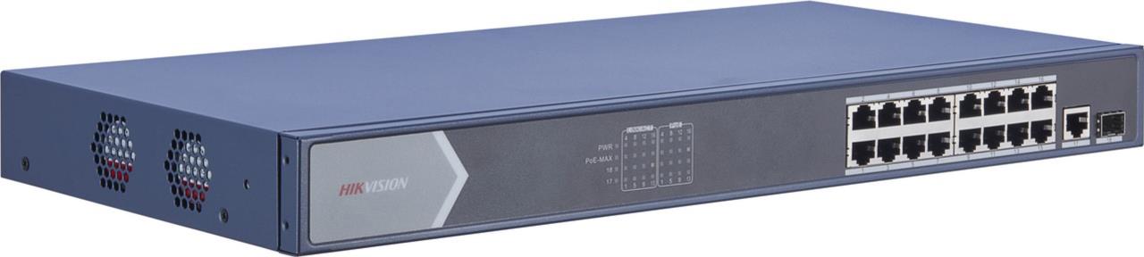 DS-3E0518P-E - 16x 1GB + 1x SFP PoE Switch, IEEE 802.3af/at, 230W