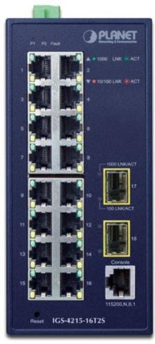 IP30 Industrial L2/L4 16-Port 10/100/1000T + 2-Port 100/1000X SFP Managed Switch