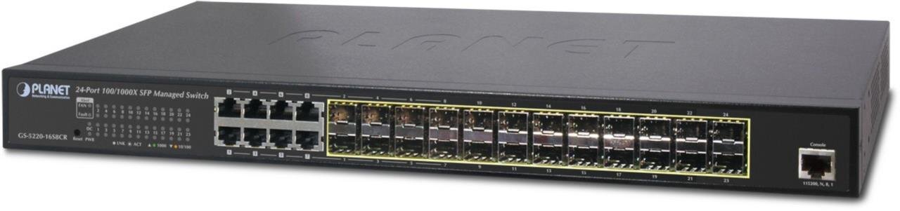 L2+/L4 24-Port 100/1000X SFP with 8 Shared TP Managed