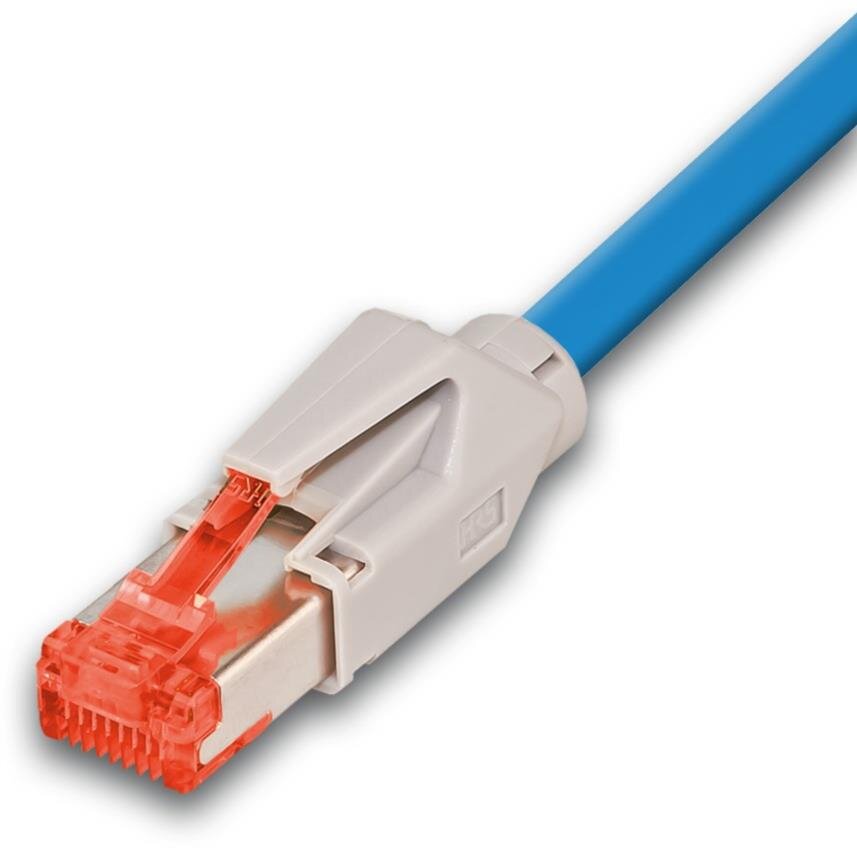 KAT6 HQ Patchkabel, DRAKA 500MHz, Hirose TM21, LSOH, blau