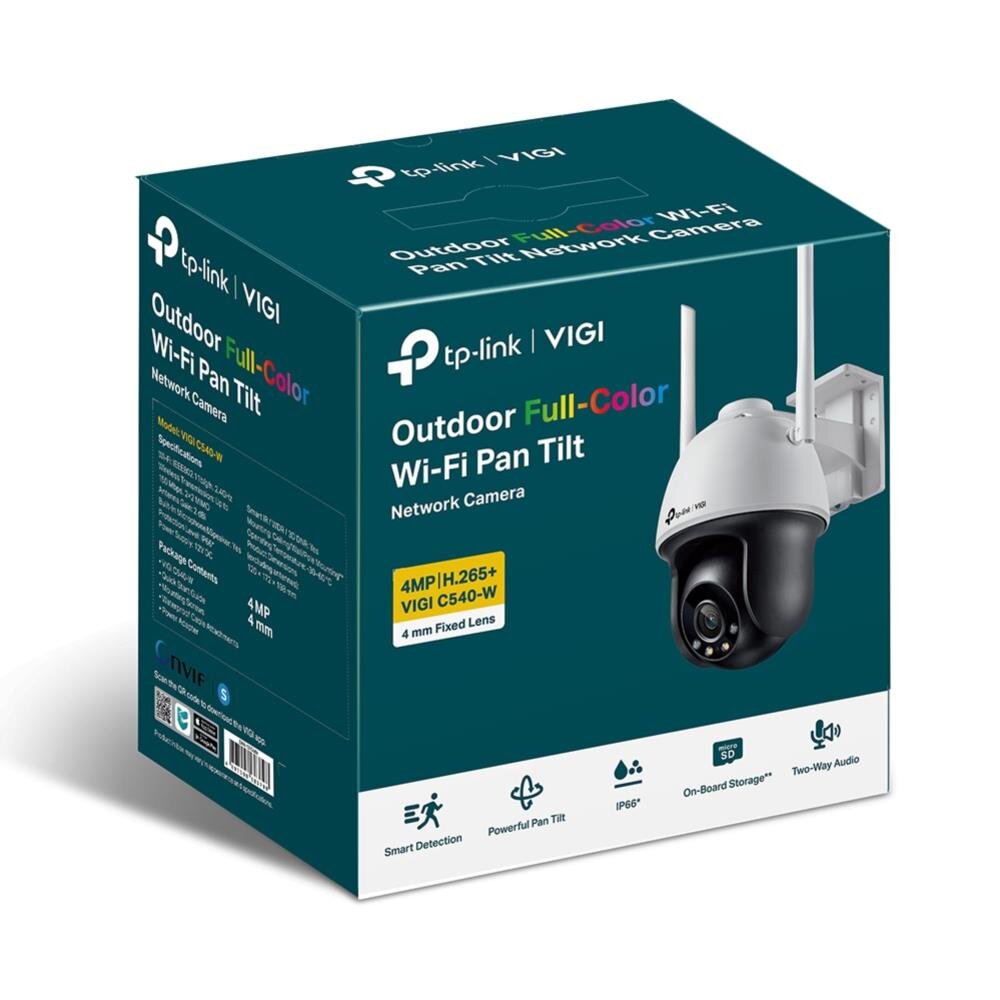 VIGI 4MP Outdoor Full-Color WiFi Pan Tilt Netzwerk Kamera, 4.0 mm