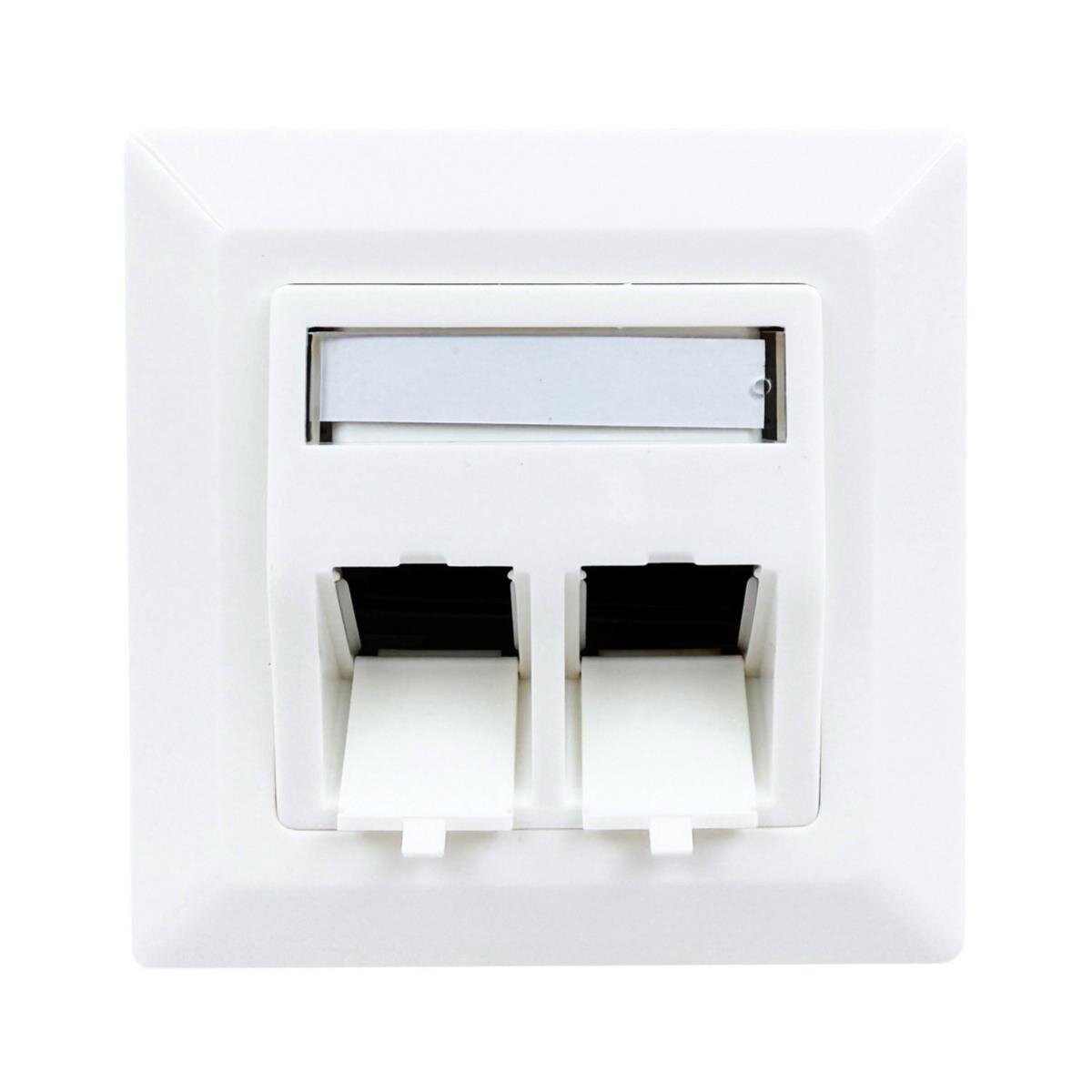 Keystone Leerdose für 2 Module, Unterputz, RAL9010