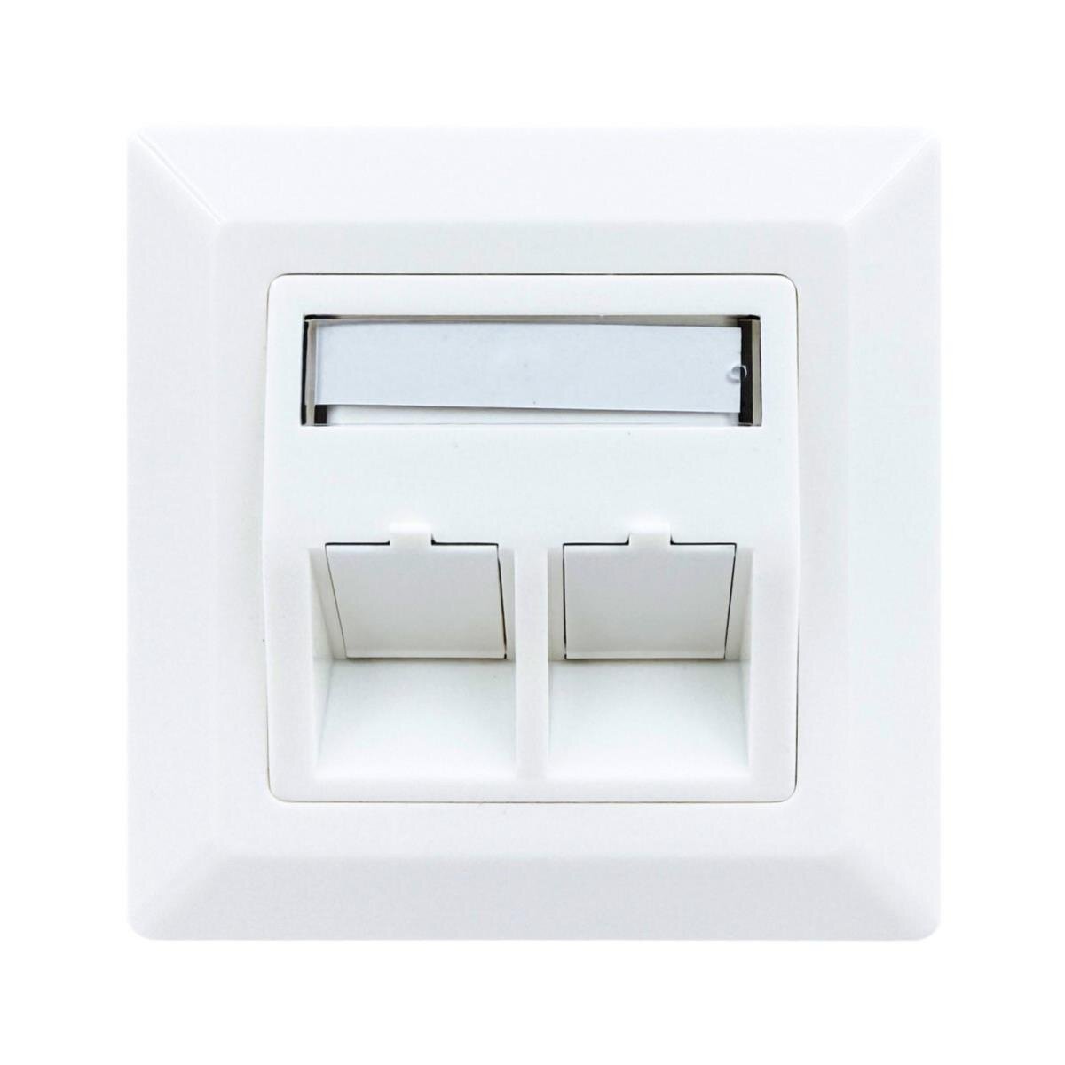 Keystone Leerdose für 2 Module, Unterputz, RAL9010