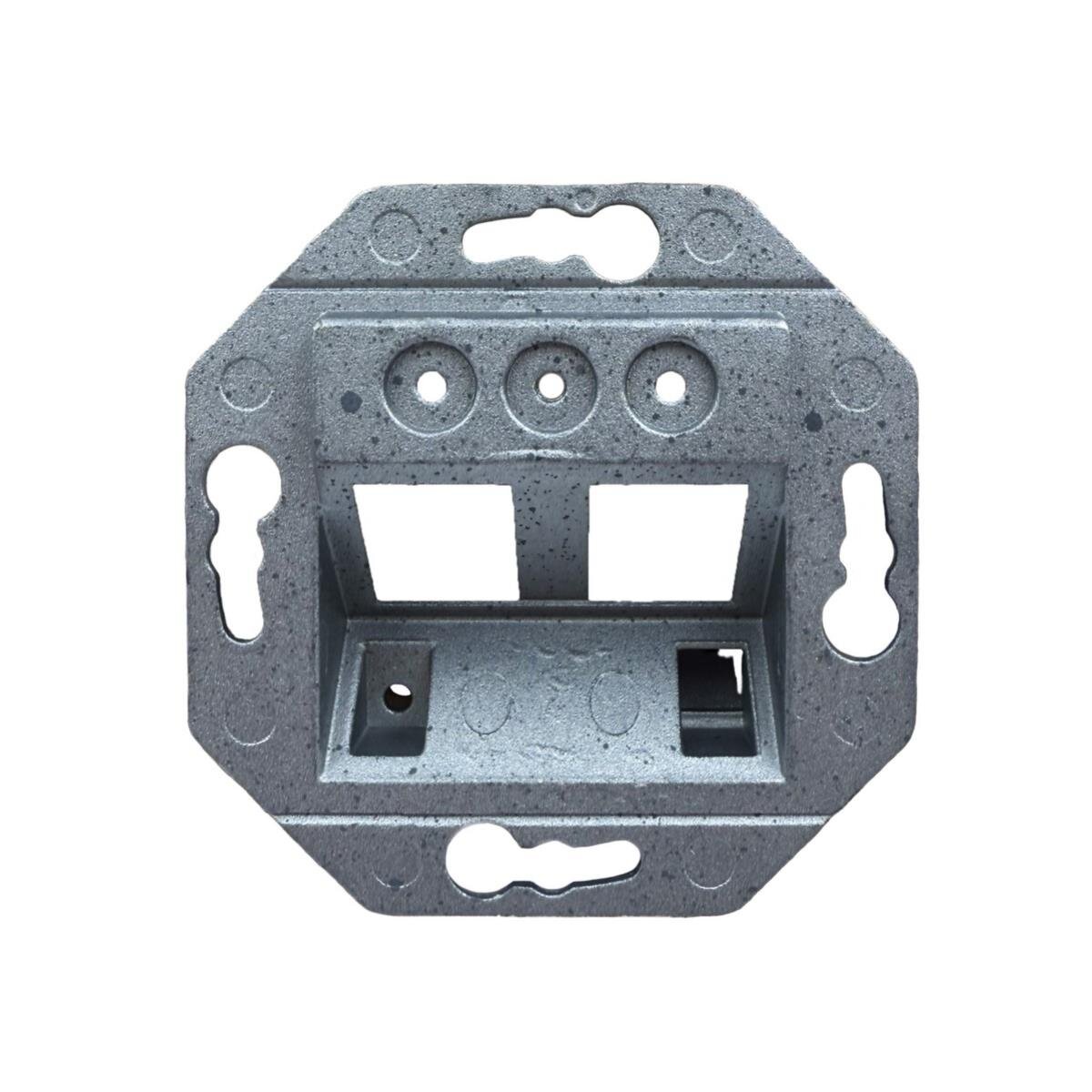 Keystone Leerdose für 2 Module, Unterputz, RAL9010