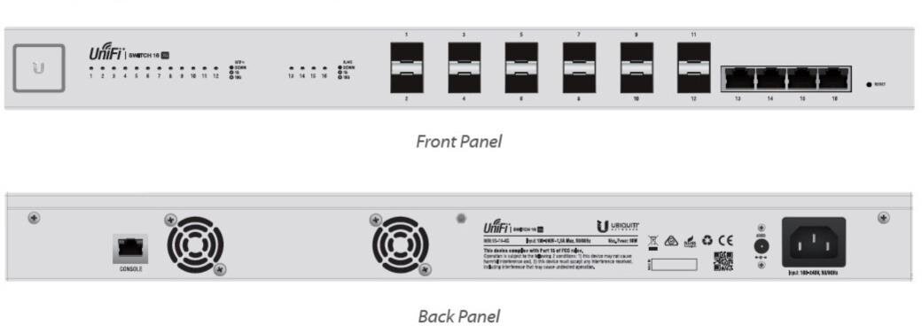 UniFi Switch, 16-Port, 10 Gigabit, Managed Aggregation Switch