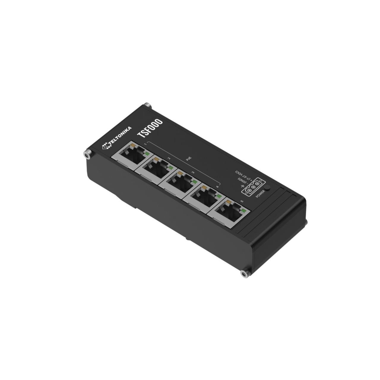 TSF000 - IP30 Industrie 5-Port 100 Mbit unmanaged Flat-PoE+ Switch,-40°C - +75°C