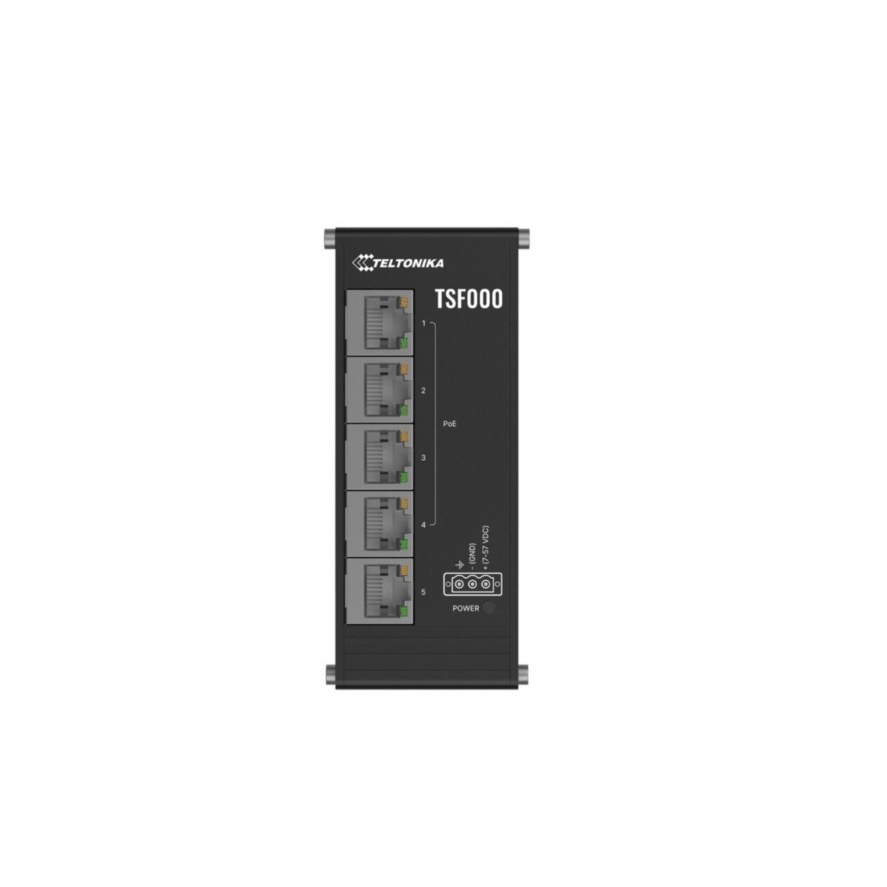 TSF000 - IP30 Industrie 5-Port 100 Mbit unmanaged Flat-PoE+ Switch,-40°C - +75°C