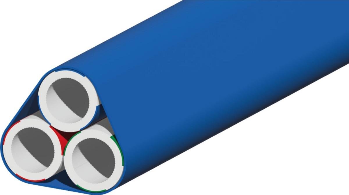 Rohrverbund mit 3x 14/10-er Rohren, direkt erdverlegbar, UV beständig, blau