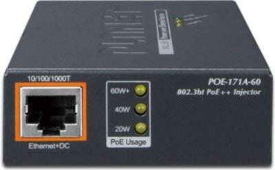 Single-Port 10/100/1000Mbps 802.3af/at/bt PoE Injector, 60 Watt