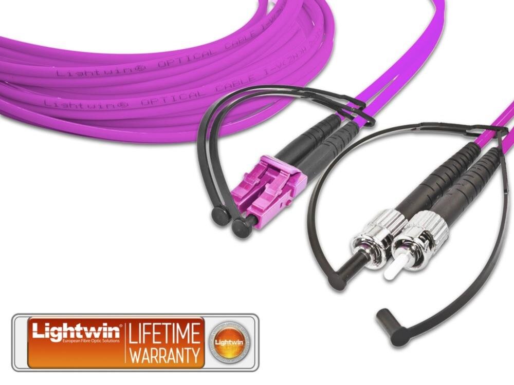 High Quality Duplex LWL Patchkabel, MM OM4, LC - ST 