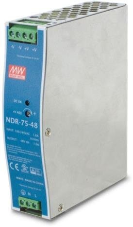 48V, 75W Din-Rail Power Supply (NDR-75-48, adjustable 48-56V DC Output)