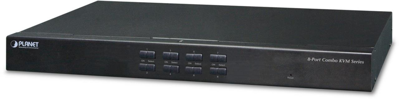 8-Port Combo KVM Switch, On Screen Display, Quick View, Hotkey, Stackable