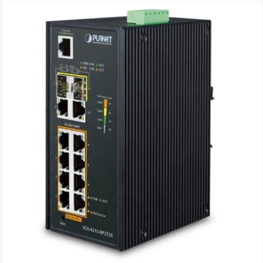 Industrial 8-Port Gbit PoE(at) + 2-Port Gbit + 2-Port SFP Switch