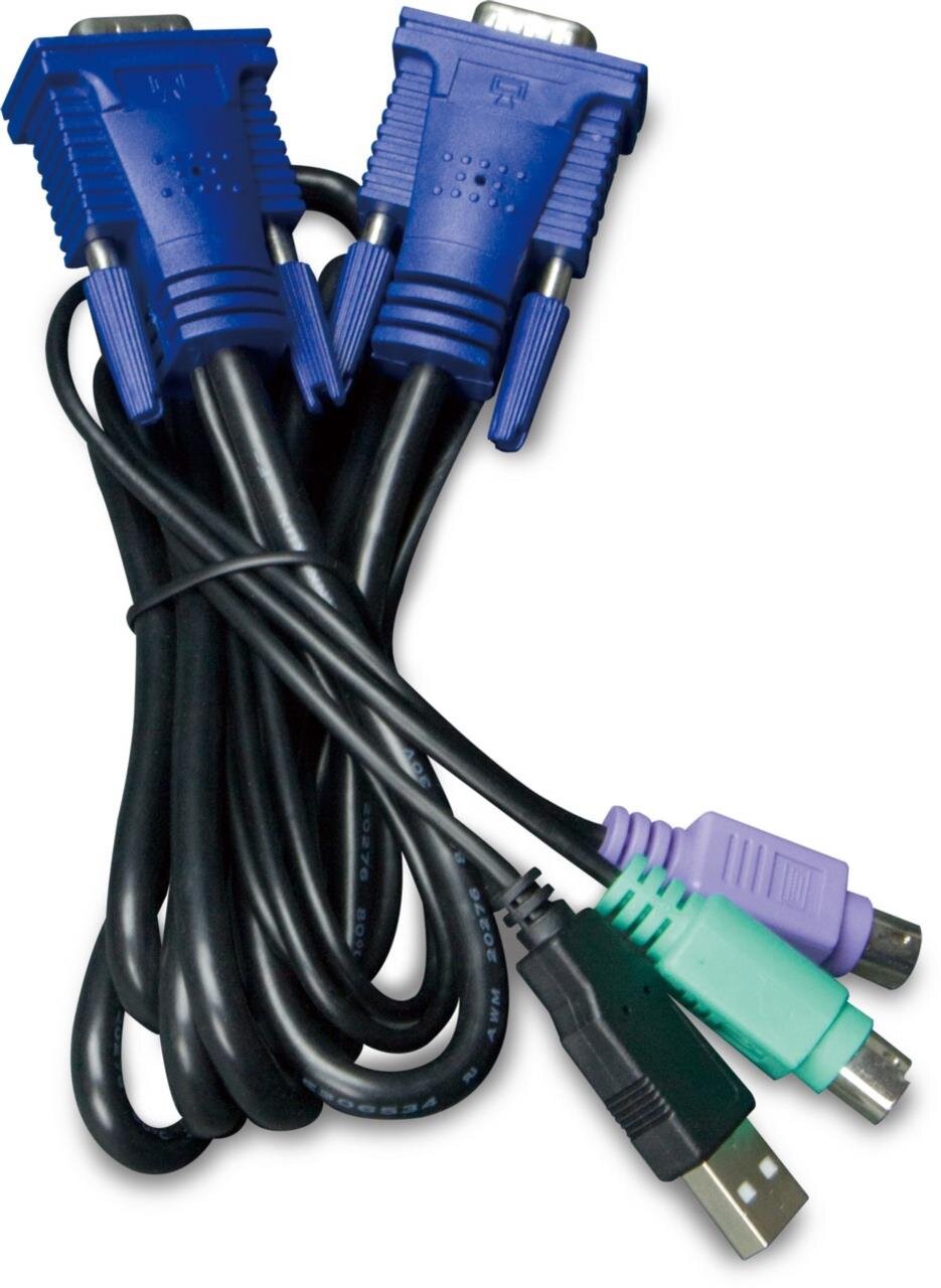 USB KVM Cable with built-in PS2 to USB Converter