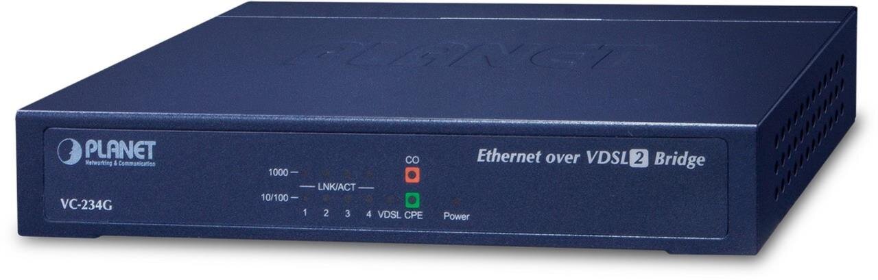 4-Port 10/100/1000T Ethernet to VDSL2 Bridge - 30a profile w/ G.vectoring, RJ11