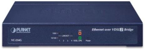 4-Port 10/100/1000T Ethernet to VDSL2 Bridge - 30a profile w/ G.vectoring, RJ11