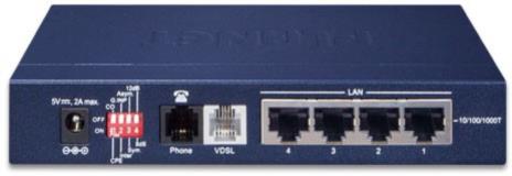 4-Port 10/100/1000T Ethernet to VDSL2 Bridge - 30a profile w/ G.vectoring, RJ11