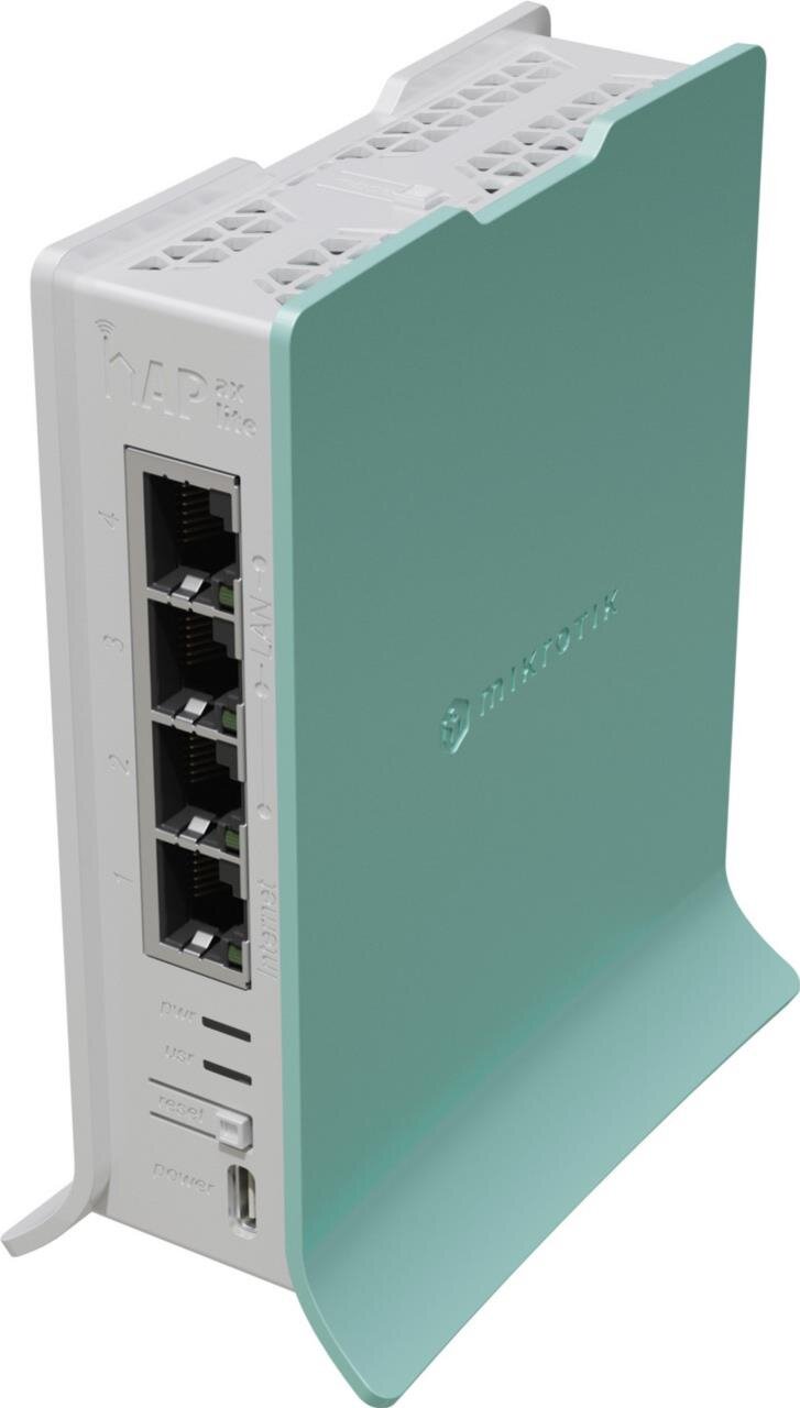 hAP ax lite mit 800 MHz CPU, 256MB Ram, 4x Gbit LAN, 2.4 GHz 802.11 b/g/n/ax