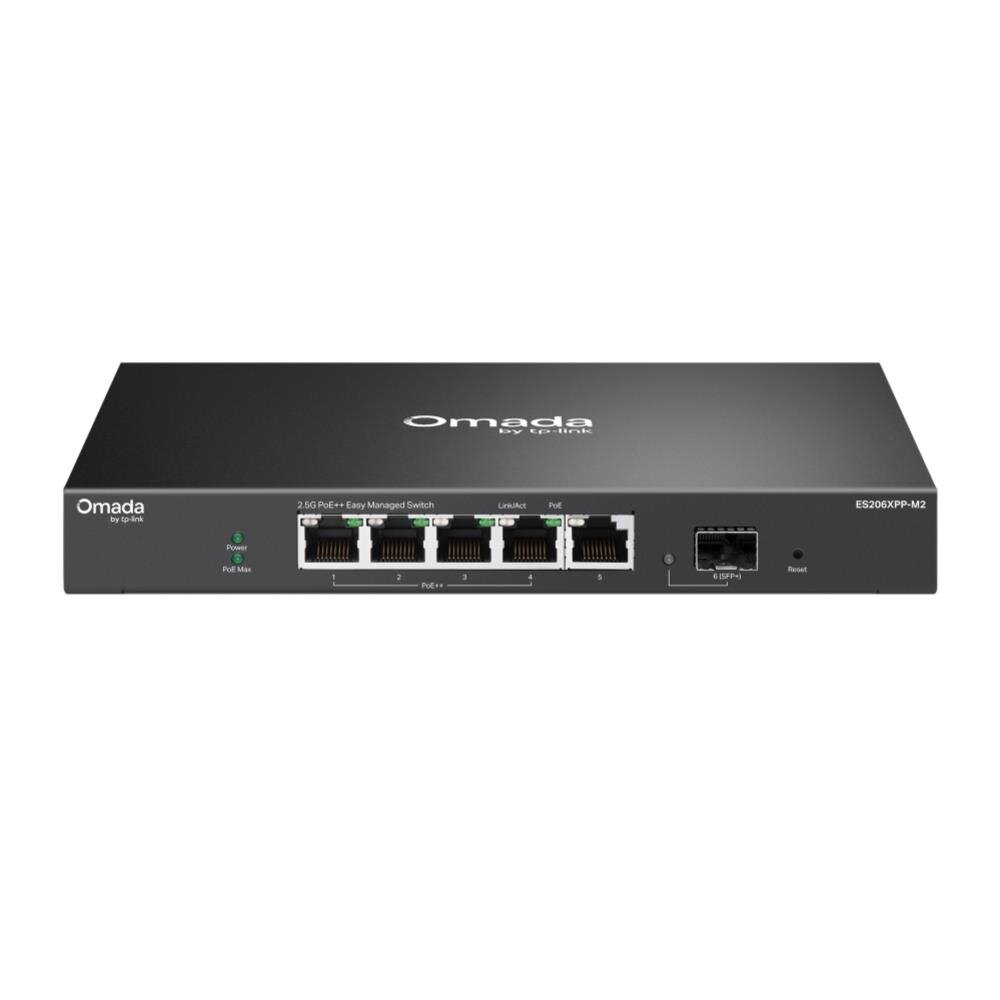 Omada 5-Port 2.5 Gbit Easy-Managed-Switch, 1-Port SFP+, 4-Port-PoE++