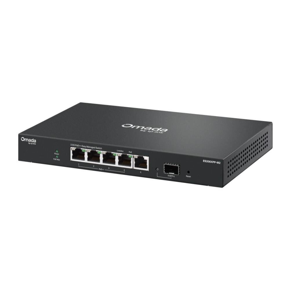 Omada 5-Port 2.5 Gbit Easy-Managed-Switch, 1-Port SFP+, 4-Port-PoE++