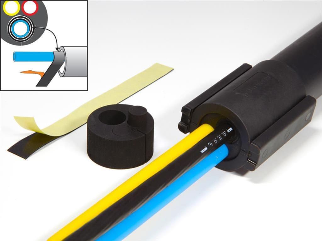 Teilbare Rohrabdichtung für versch. Rohrdurchmesser, für 40mm Rohre