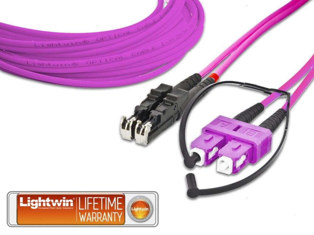 High Quality Duplex LWL Patchkabel, MM OM4, E2000 - SC