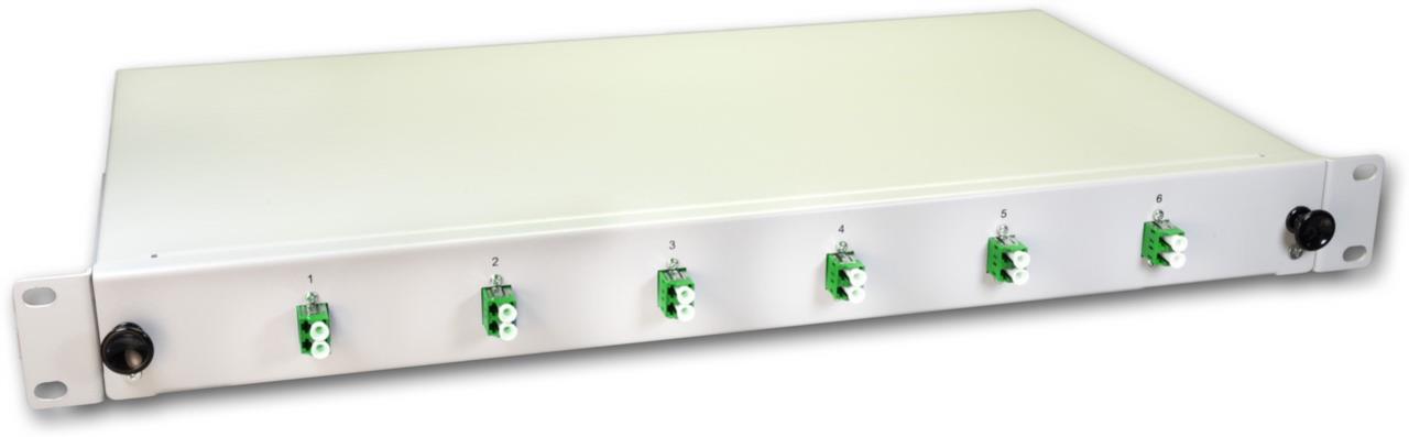 LWL Spleissbox, 12 Fasern, 6x DLC/APC Singlemode, 9/125µm OS2 G657.A1 Pigtail