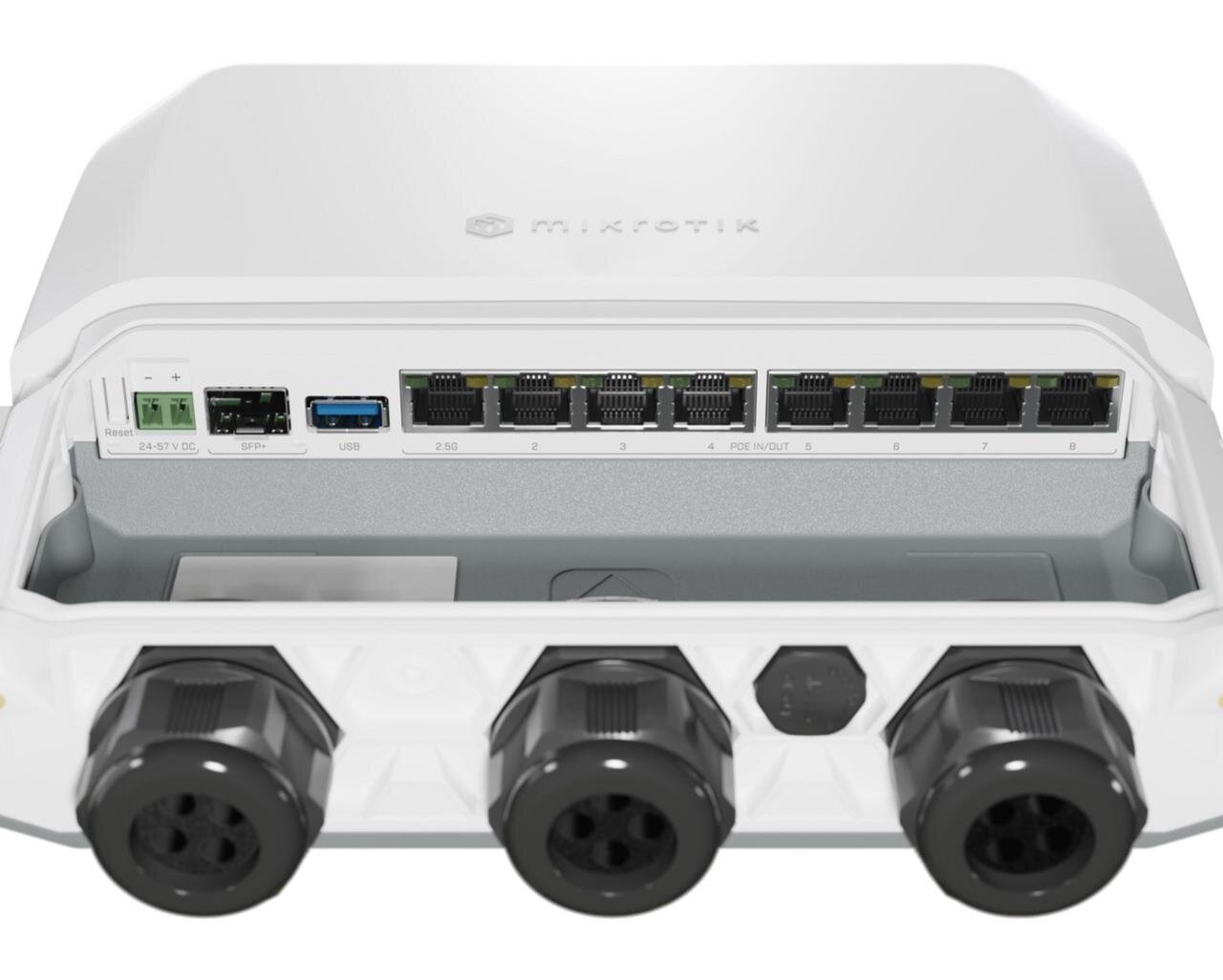 Heavy-Duty Home Outdoor Router, 4-Core, 7x 1GB, 1x 2.5GB, 1x 10GB SFP+, PoE